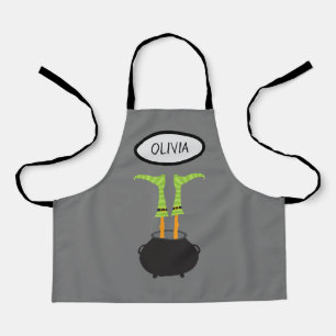 Halloween Funny Witch Feet Persoonlijke Kinderen Schort