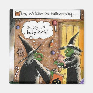 Halloween Funny Witches Trick or treat Magneet