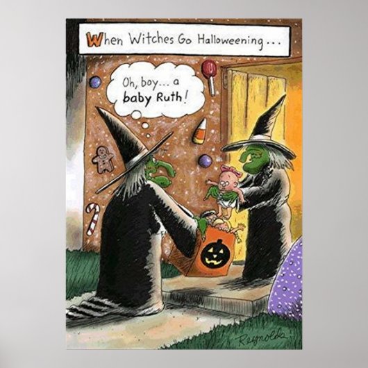 Halloween Funny Witches Trick or treat Poster (Voorkant)
