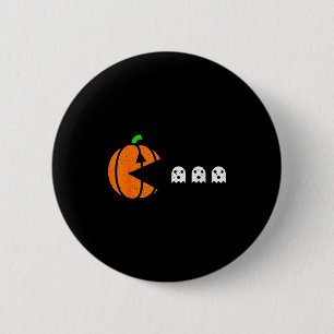 Halloween Gamer Pompoen Eet Geest Kostuum Heren B Ronde Button 5,7 Cm