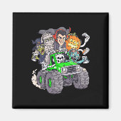 Halloween Gamer Skeleton Zombie Monster Truck Boys Magneet (Voorkant)
