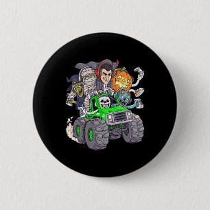 Halloween Gamer Skeleton Zombie Monster Truck Boys Ronde Button 5,7 Cm