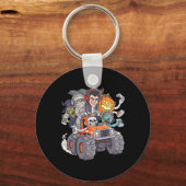 Halloween Gamer Skeleton Zombie Monster Truck Boys Sleutelhanger (Voorkant)