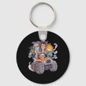 Halloween Gamer Skeleton Zombie Monster Truck Boys Sleutelhanger (Achterkant)
