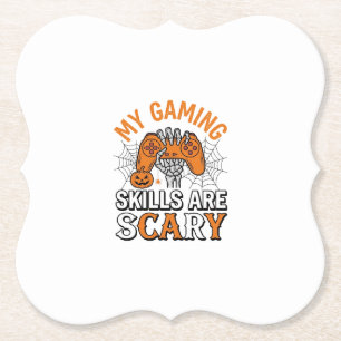 Halloween Gamer Vaardigheden Zijn Schrikbarend Vin Kartonnen Onderzetters