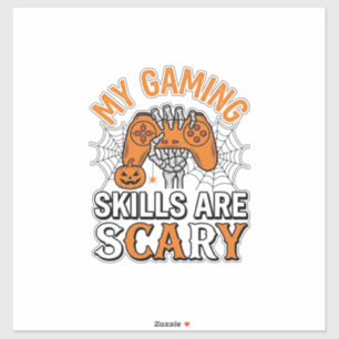 Halloween Gamer Vaardigheden Zijn Schrikbarend Vin Sticker