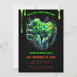 Halloween Gamer Verjaardagsfeestje Uitnodiging