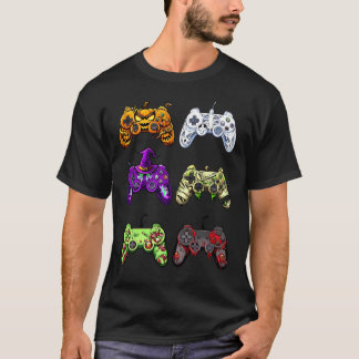Halloween Gaming Controllers Zombie Skeleton T-shirt