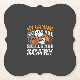 Halloween-gamingvaardigheden zijn eng spookcontrol kartonnen onderzetters