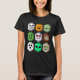 Halloween gebouw bakstenen hoofd pompoen geest zom t-shirt