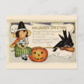 Halloween Gedicht Heks Custom Bericht Feestdagenkaart (Voorkant)