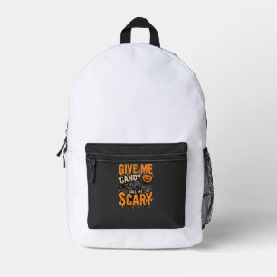 Halloween Geef Me Snoep Angstaanjagende Kat Bedrukte Rugzak