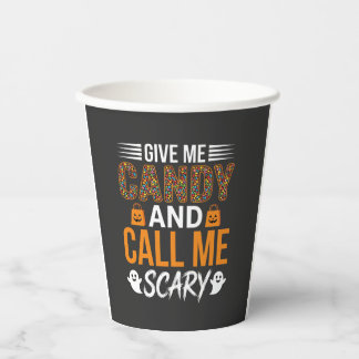 Halloween Geef Me Snoep en Noem Me Schrikbarend Papieren Bekers