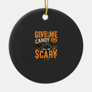 Halloween Geef Me Snoep Verschrikkelijke Kat Keramisch Ornament
