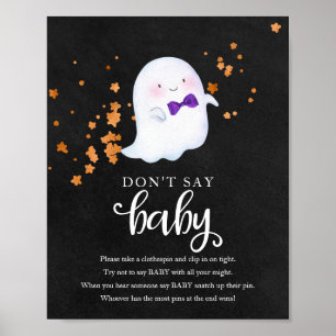 Halloween Geest Baby Shower Zeg Niet Baby Bord Poster