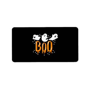 Halloween Geest Boo Schattig Etiket