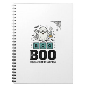 Halloween Geest Boo Wetenschap Grappig Vintage_1 Notitieboek