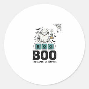 Halloween Geest Boo Wetenschap Grappig Vintage_1 Ronde Sticker