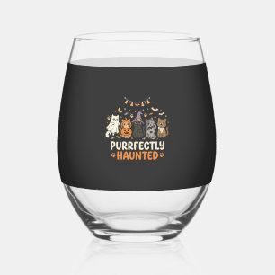 Halloween Geest Cat Crew Wijnglas Zonder Voet