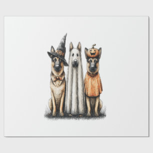 Halloween Geest Duitse Herdershond Cadeaupapier