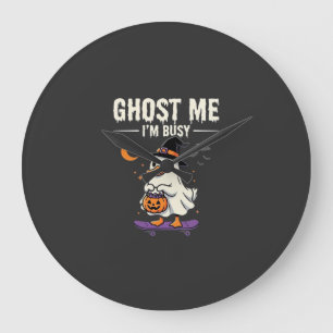 Halloween Geest Eend Skateboard Ontwerp_1 Grote Klok