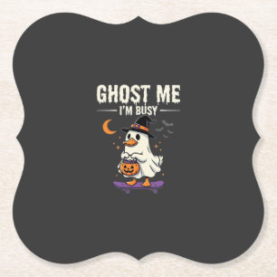 Halloween Geest Eend Skateboard Ontwerp_1 Kartonnen Onderzetters