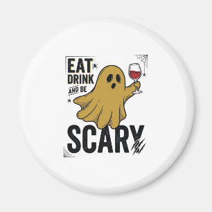 Halloween Geest Eet Drink En Wees Bang Vintage_1 Magneet