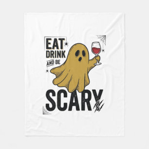 Halloween Geest Eet Drink En Wees Eng Vintage_1 Fleece Deken