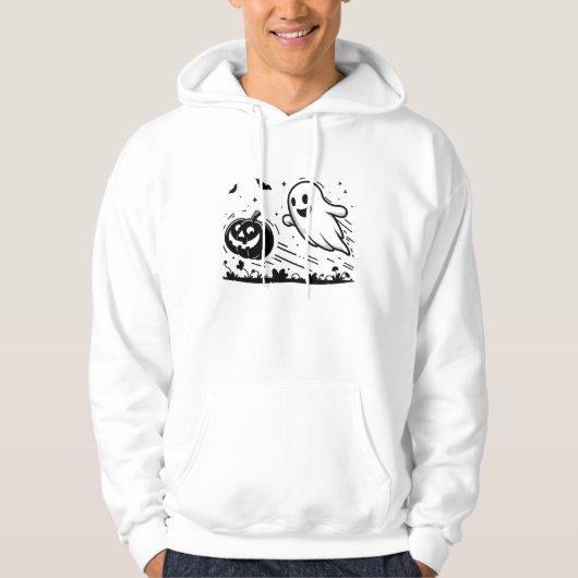 Halloween geest en pompoen hoodie (Voorkant)