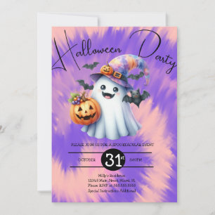 Halloween Geest Feest Tie Dye Hand Getekend Kaart