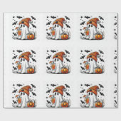 Halloween-geest geniet van herfstvibes cadeaupapier (Vlak)