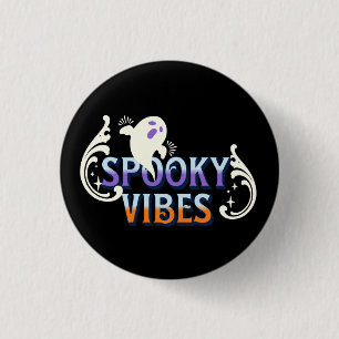 Halloween Geest Griezelige Sfeer Typografie Letter Ronde Button 3,2 Cm