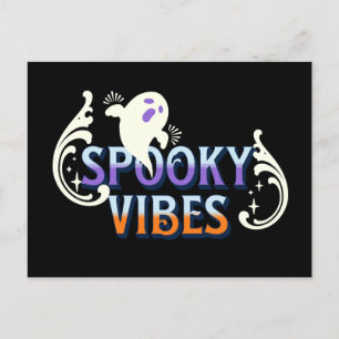 Halloween Geest Griezelige Vibes Typografie Letter Briefkaart