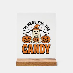 Halloween Geest Hier Voor De Snoepjes Schattig Vin Acryl Bord