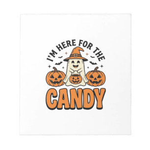 Halloween Geest Hier Voor De Snoepjes Schattig Vin Notitieblok