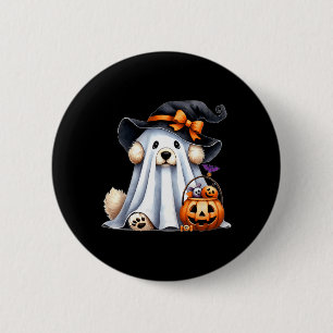 Halloween Geest Hond Ronde Button 5,7 Cm