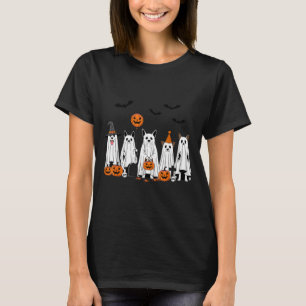 Halloween Geest Honden Mooie Pompoen Cartoon Ontwe T-shirt