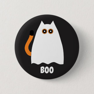 Halloween Geest Kat Knop Ronde Button 5,7 Cm