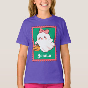 Halloween Geest Lieve Coquette Strik Custom Naam T-shirt