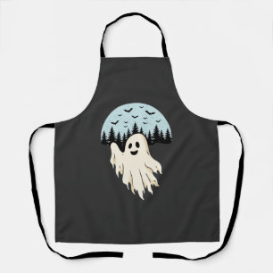 Halloween Geest Maan Bos Ontwerp_1 Schort