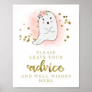 Halloween Geest Meisje Baby Shower Advies Bord Poster