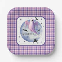 HALLOWEEN Geest Met Spin Paarse Gingham Patroon