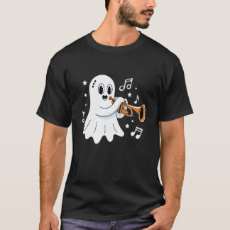 Halloween Geest Muziekleraar Speelt Instrumenten T-shirt