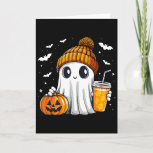 Halloween Geest Pompoen Kruiden Latte Herfst Val C Kaart