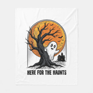 Halloween Geest Shirt Vintage Geheime Maan Ontwerp Fleece Deken