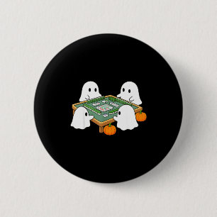 Halloween geest speelt mahjong griezelige mahjong ronde button 5,7 cm