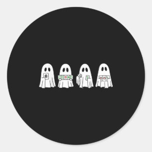 Halloween Geest Speelt Mahjong Soky Seizoen Game D Ronde Sticker