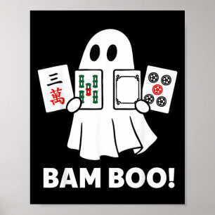 Halloween Geest Speelt Mahjong Spooky Bam Boo Poster