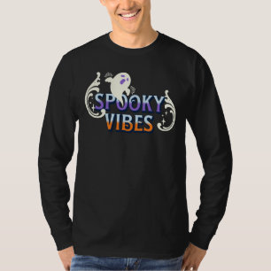 Halloween Geest Spookachtige Sfeer Typografie Lett T-shirt