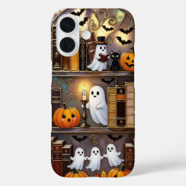 Halloween Geest Telefoon Hoesje Pompoen Kat Boeken
